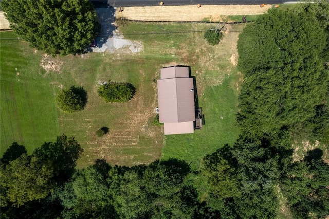 birds eye view of property featuring a rural view