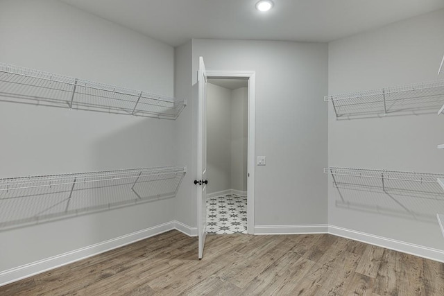 spacious closet with hardwood / wood-style floors