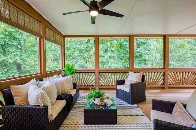 3795 Newport Bay Dr, Alpharetta, GA 30005 - sunroom with an outdoor hangout area and ceiling fan