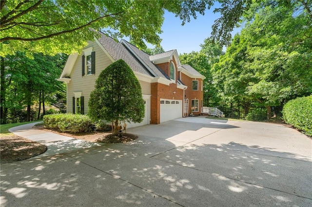 view of property exterior featuring a garage