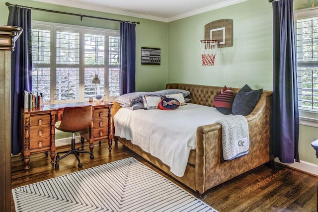 1343 Peachtree Battle Ave NW, Atlanta, GA 30327 - bedroom with wood finished floors and crown molding