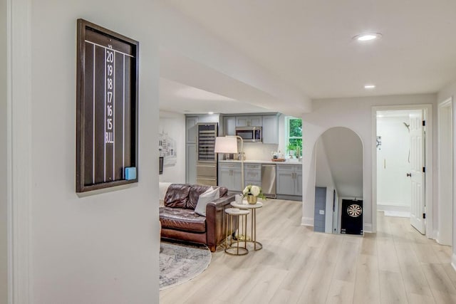 1343 Peachtree Battle Ave NW, Atlanta, GA 30327 - living area with light wood-style flooring, recessed lighting, and baseboards