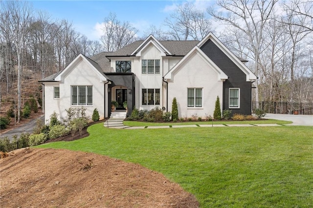 120 Nezhat Pl, Atlanta, GA 30350 - view of front facade with stucco siding and roof with shingles