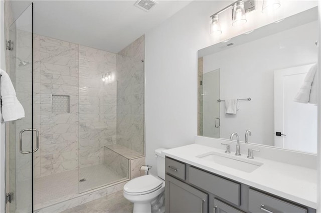 120 Nezhat Pl, Atlanta, GA 30350 - bathroom featuring a shower stall, toilet, and vanity