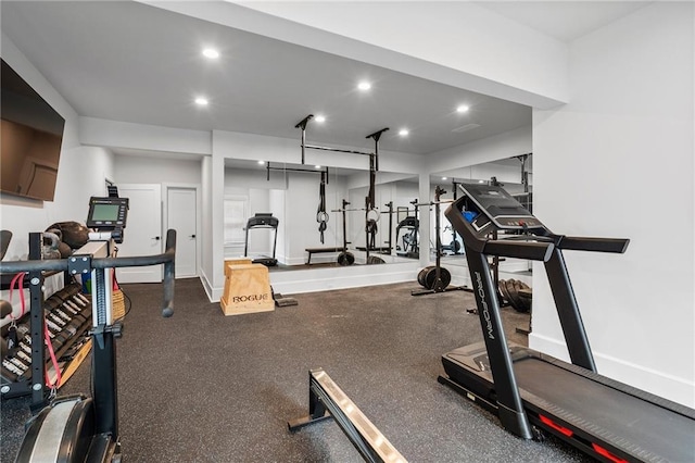 120 Nezhat Pl, Atlanta, GA 30350 - workout area featuring recessed lighting and baseboards