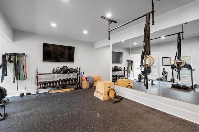 120 Nezhat Pl, Atlanta, GA 30350 - workout area with recessed lighting