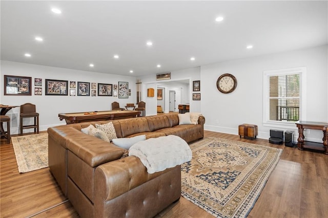 120 Nezhat Pl, Atlanta, GA 30350 - living room with recessed lighting, baseboards, and wood finished floors
