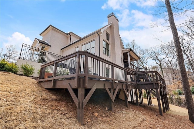 120 Nezhat Pl, Atlanta, GA 30350 - back of property featuring a chimney and a deck