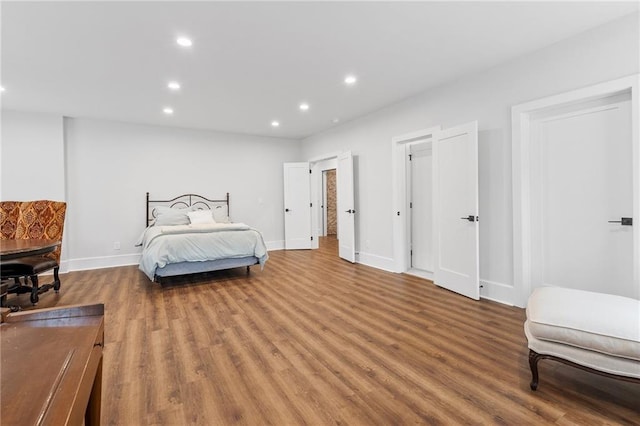120 Nezhat Pl, Atlanta, GA 30350 - bedroom with wood finished floors, recessed lighting, and baseboards
