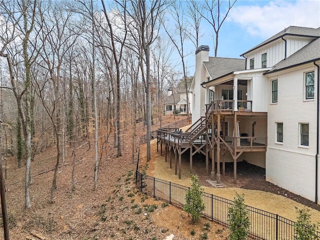 120 Nezhat Pl, Atlanta, GA 30350 - fenced backyard with a deck and stairs