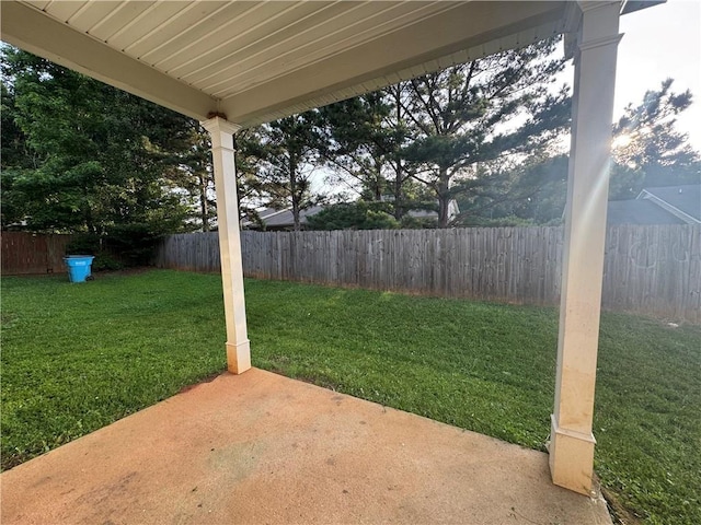 241 Coral Cir, Mcdonough, GA 30253 - fenced backyard featuring a patio area
