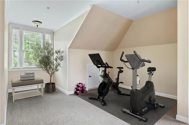 2283 Falmouth Ct SE Unit 22, Smyrna, GA 30080 - workout area featuring baseboards and lofted ceiling
