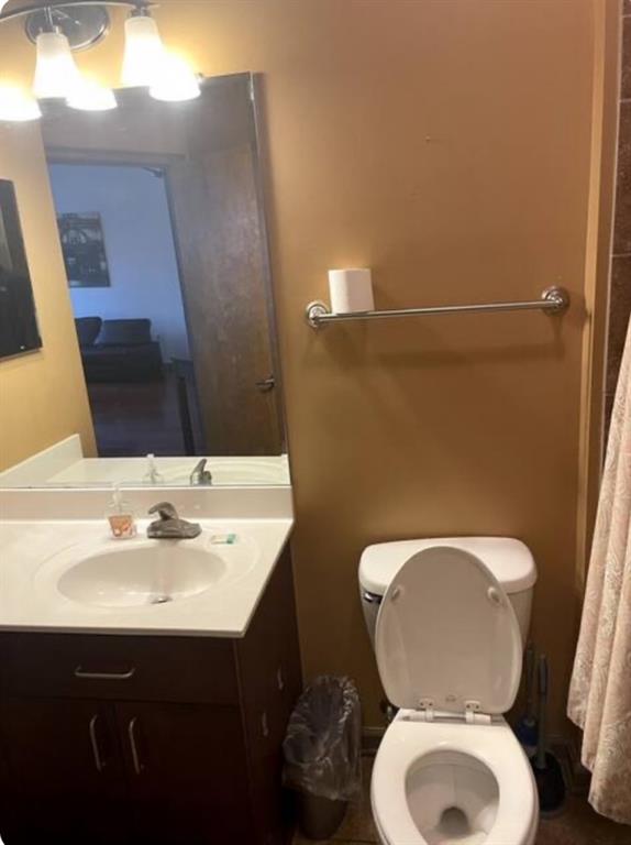 bathroom with vanity and toilet