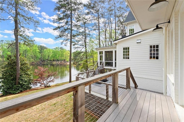 1141 Ragley Hall Rd NE, Brookhaven, GA 30319 - wooden terrace featuring a sunroom and a water view