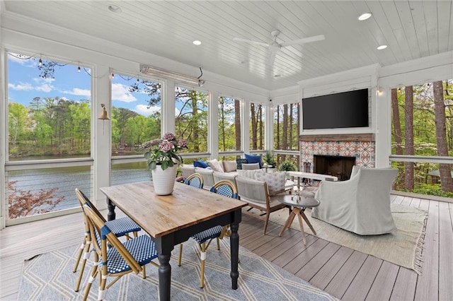 1141 Ragley Hall Rd NE, Brookhaven, GA 30319 - dining area with a wealth of natural light and a water view