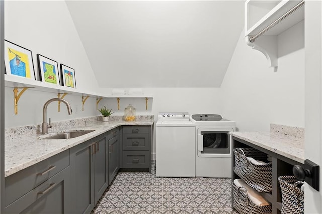 1141 Ragley Hall Rd NE, Brookhaven, GA 30319 - laundry area featuring cabinet space, a sink, independent washer and dryer, and light floors