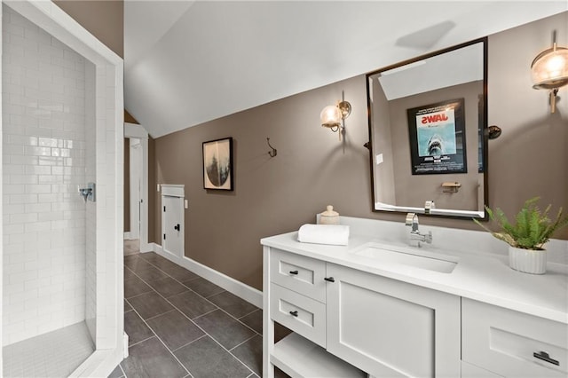 1141 Ragley Hall Rd NE, Brookhaven, GA 30319 - full bath with toilet, vanity, baseboards, lofted ceiling, and visible vents