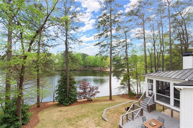 1141 Ragley Hall Rd NE, Brookhaven, GA 30319 - rear view of house with a sunroom, stairs, french doors, and a chimney