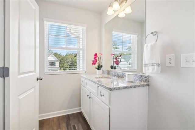 11113 Suria Dr, Covington, GA 30014 - bathroom with vanity and wood finished floors