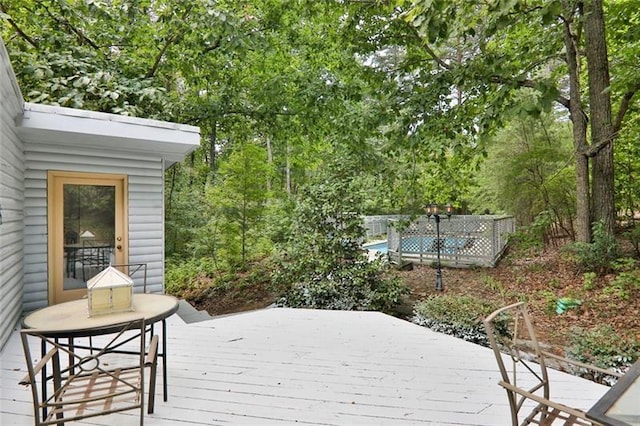 view of wooden deck