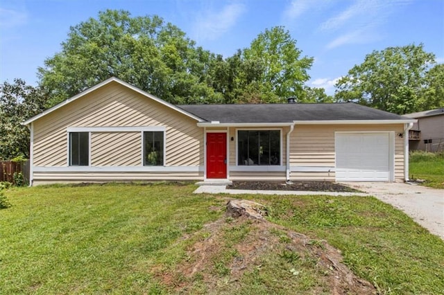 4912 Bayside Ct, Stone Mountain, GA 30088 - view of front of property featuring concrete driveway, an attached garage, and a front lawn