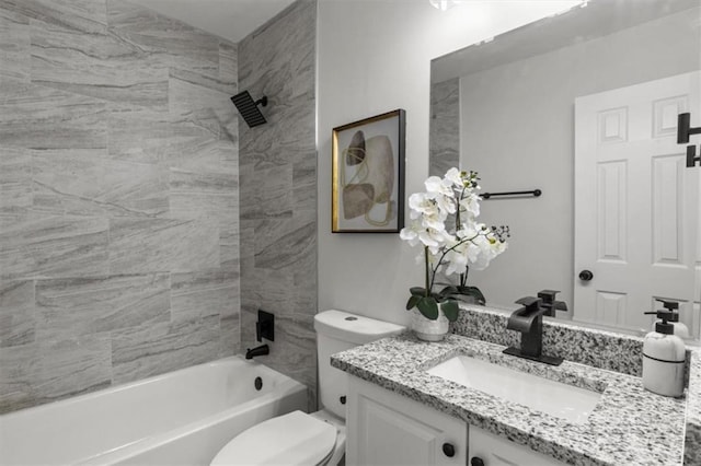 4912 Bayside Ct, Stone Mountain, GA 30088 - bathroom with vanity and washtub / shower combination