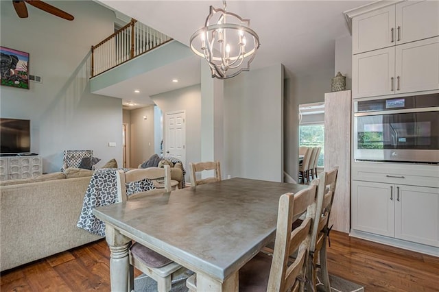 10865 Glenhurst Pass, Duluth, GA 30097 - dining area with dark wood-type flooring and ceiling fan