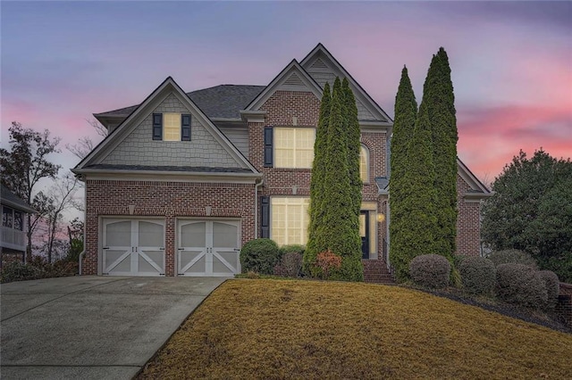 view of front facade with a garage