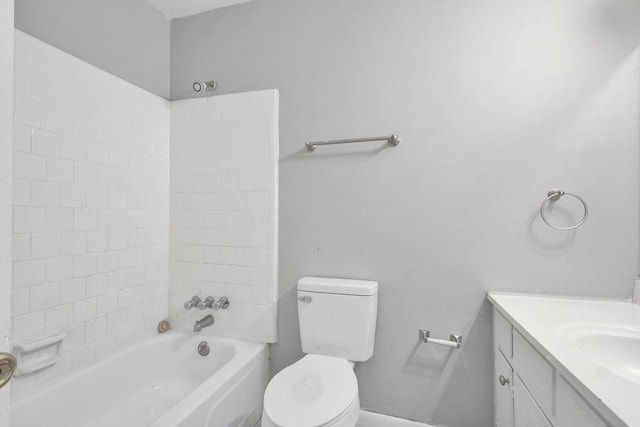 full bathroom with toilet, shower / bath combination, and vanity