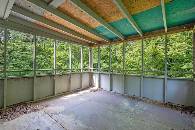 view of unfurnished sunroom