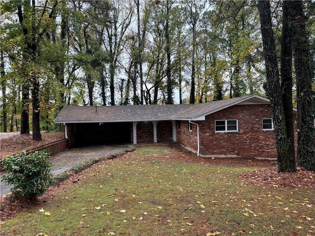 2820 Arlington Rd, Atlanta, GA 30344 - ranch-style home featuring brick siding, driveway, a front yard, and an attached carport