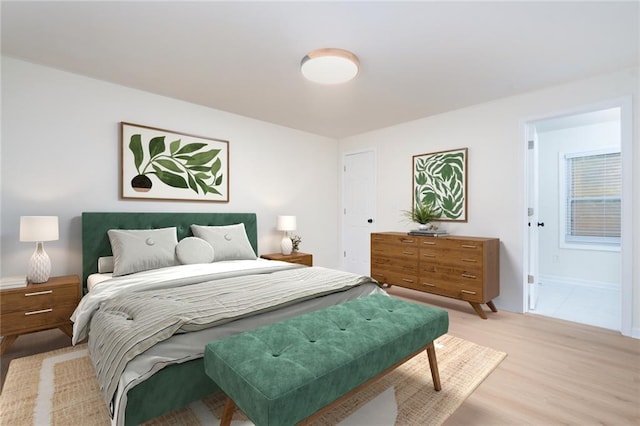 bedroom featuring light hardwood / wood-style floors