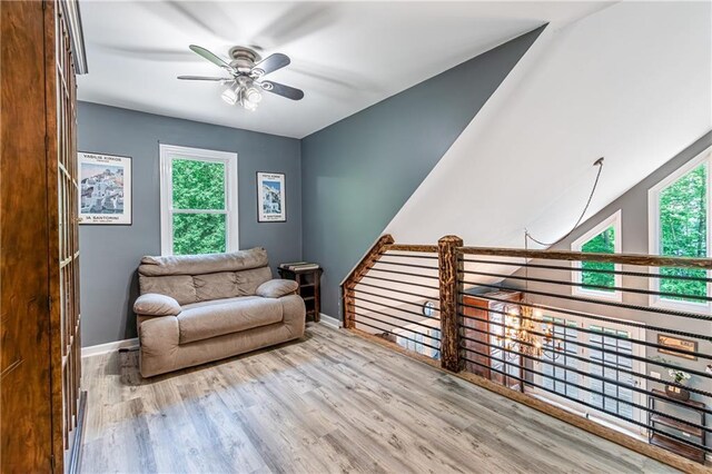 21 Basin Ct, Jasper, GA 30143 - sitting room with ceiling fan and wood finished floors