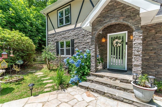 21 Basin Ct, Jasper, GA 30143 - view of exterior entry featuring stone siding and stucco siding