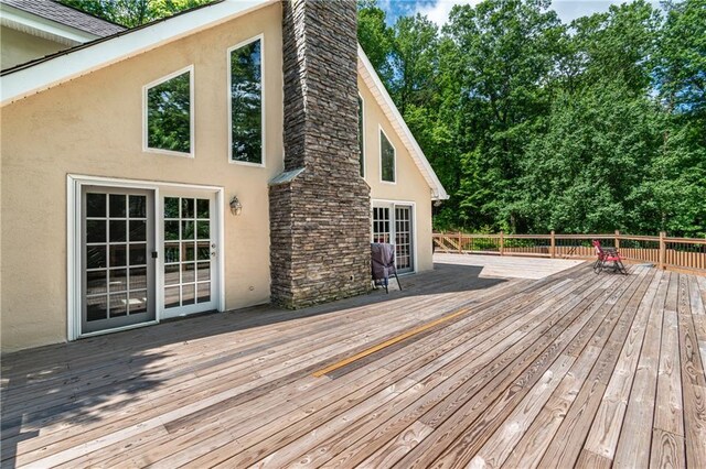 21 Basin Ct, Jasper, GA 30143 - wooden terrace with french doors
