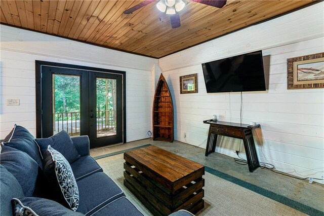 21 Basin Ct, Jasper, GA 30143 - kitchen with stainless steel microwave, brown cabinets, black dishwasher, wooden ceiling, and wood walls