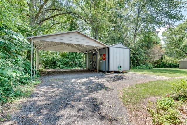 view of car parking with a carport