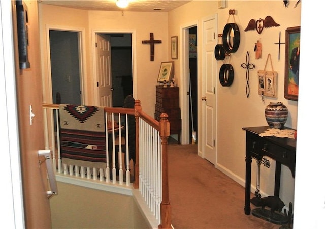 3824 Smith Creek Ct, Buford, GA 30519 - hall with an upstairs landing and carpet