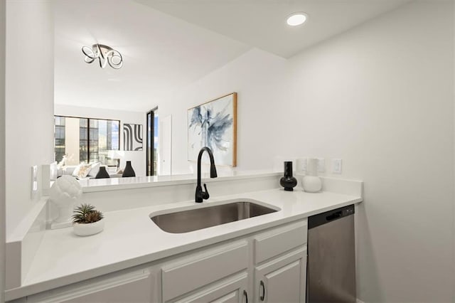 kitchen with stainless steel dishwasher and sink