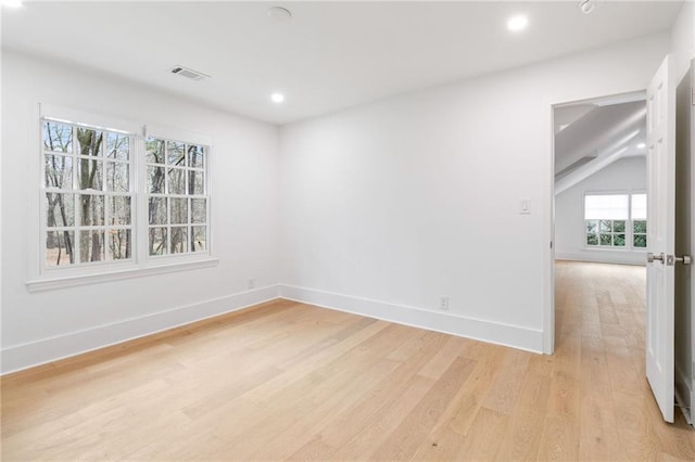 empty room featuring light hardwood / wood-style floors