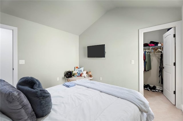 2040 Harvest Ridge Cir, Buford, GA 30519 - bedroom with lofted ceiling, light carpet, and a spacious closet