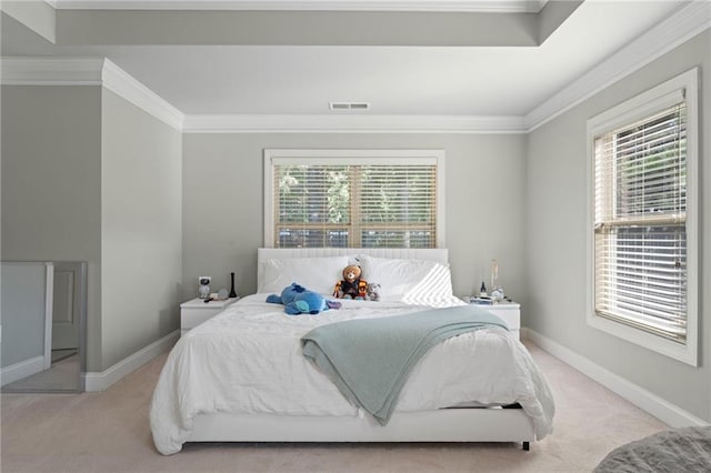 2040 Harvest Ridge Cir, Buford, GA 30519 - carpeted bedroom featuring crown molding and baseboards