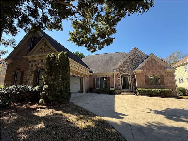 view of front of home with a garage