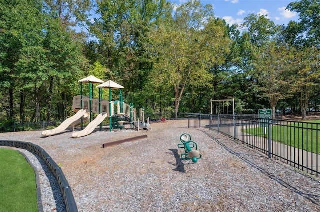 communal playground with fence