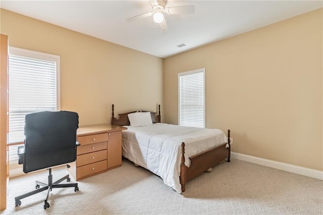 656 Deerwood Way, Evans, GA 30809 - bedroom featuring light colored carpet, an office area, baseboards, and a ceiling fan