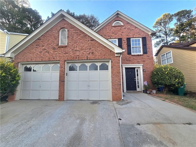 view of property featuring a garage