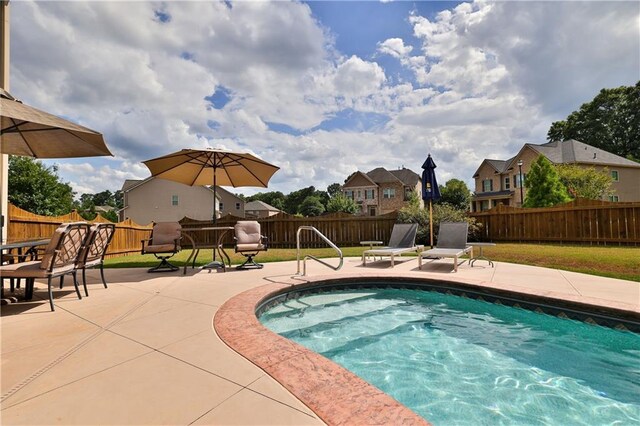 view of pool with a patio