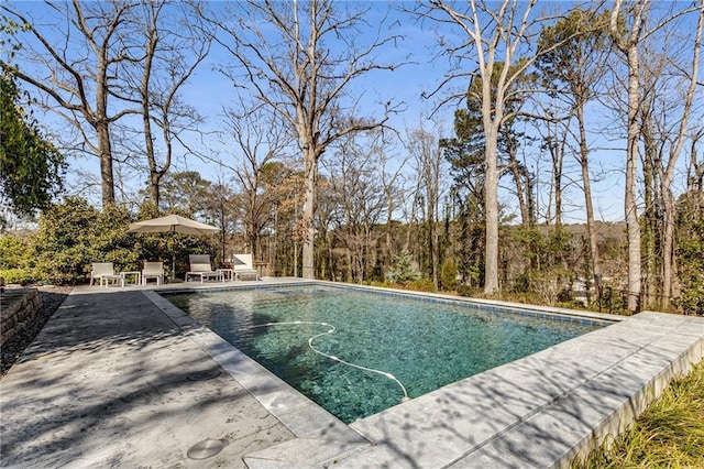 pool with a patio