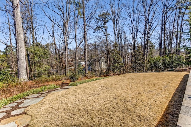 view of yard with fence
