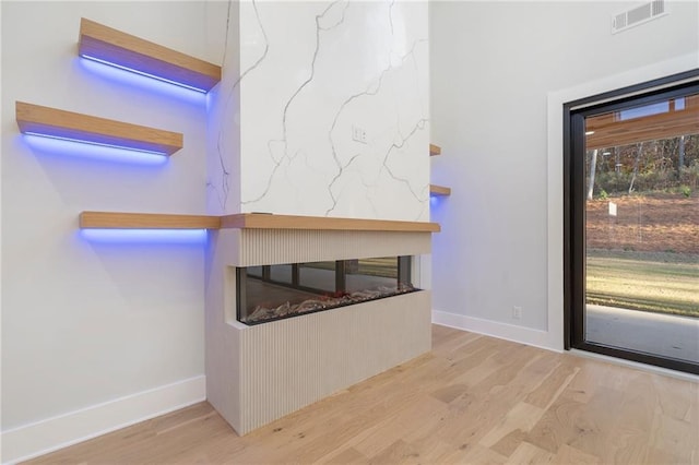 interior space featuring light wood-type flooring